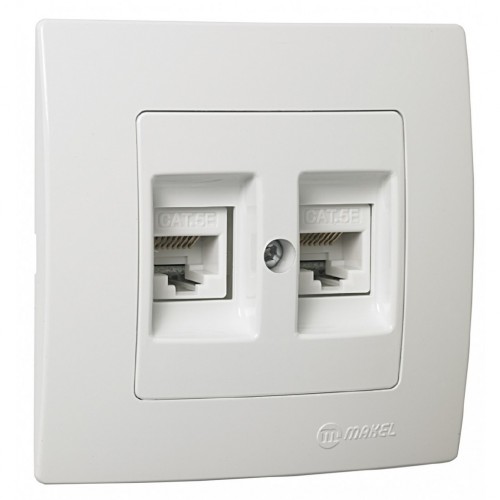 0171685 КАРЕ Naturel Lilium РОЗЕТКА КОМПЮТЪР 2xRJ45 БЯЛ ДВОЕН МАКЕЛ