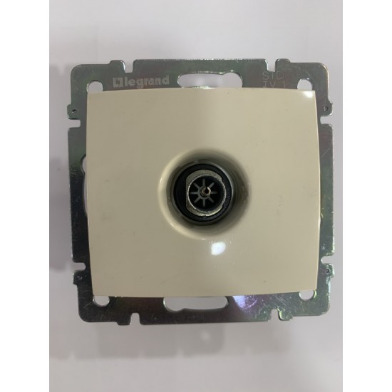 01436 VALENA РОЗЕТКА ТЕЛЕВИЗИЯ TV КРЕМ 2400MHz1.5dB-СТАР ДИЗАЙН LEGRAND 