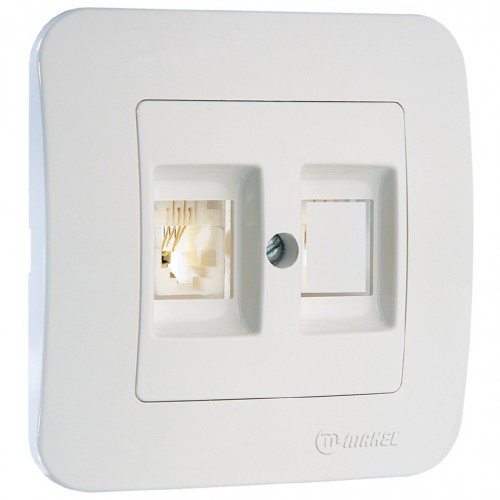 01713 Naturel Lilium ТЕЛЕФОННА РОЗЕТКА RJ11 БЯЛ МАКЕЛ