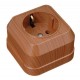 017150 МАКЕЛ ТЪМНО ДЪРВО КОНТАКТ ШУКО ВЪНШЕН МОНТАЖ