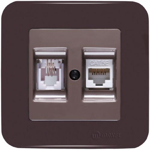 017174 Naturel Lilium РОЗЕТКА RJ11+RJ45 ТЕЛЕФОН И КОМПЮТЪР КАФЕ МАКЕЛ