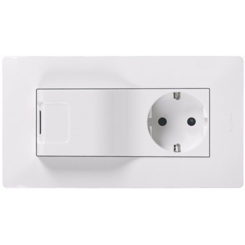 0148196 NILOE КОНТАКТ ШУКО + USB 1000mA БЯЛ 764530