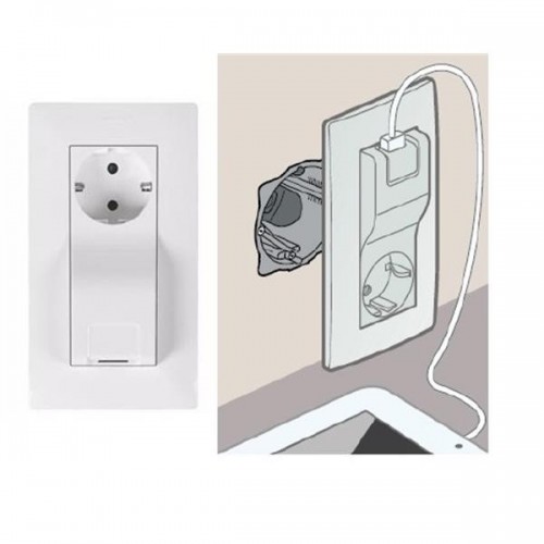 0148196 NILOE КОНТАКТ ШУКО + USB 1000mA БЯЛ 764530