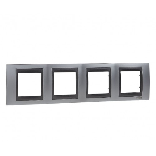 056471 UNICA TOP РАМКА-4 ЧЕТВОРНА САТЕН ХРОМ MGU66.008.238