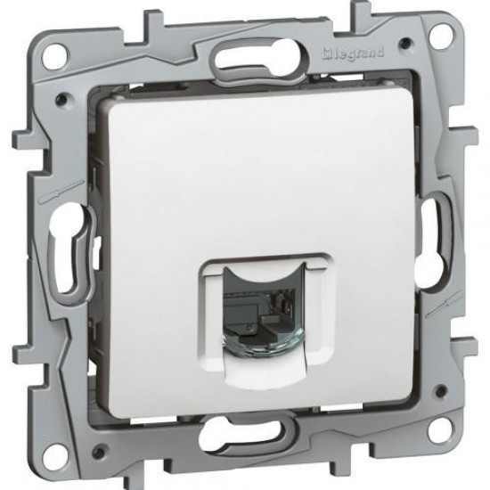 0148183 КОМПЮТЪРНА РОЗЕТКА БЯЛА 1ХRJ45 cat.5А/Е МЕХАНИЗЪМ 764571 NILOE 