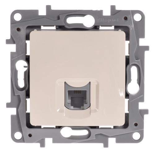 0148183 КОМПЮТЪРНА РОЗЕТКА КРЕМ 1ХRJ45 cat.5 UTP МЕХАНИЗЪМ 764671 NILOE 