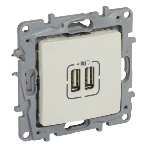 01479041 КОНТАКТ ДВОЕН USB КРЕМ 2400mA 5V 764694 NILOE