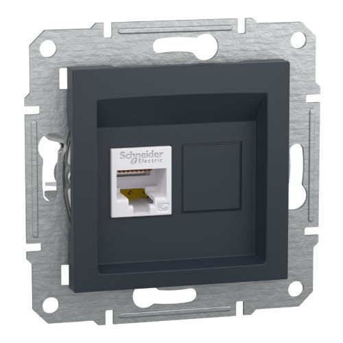 05800075 ASFORA РОЗЕТКА КОМПЮТЪР RJ45 Cat5e UTP МЕХАНИЗЪМ АНТРАЦИТ EPH4300171