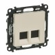 105205 VALENA LIFE КОМПЮТЪРНА РОЗЕТКА 2xRJ45 Cat.5e UTP КРЕМ 753241 LEGRAND