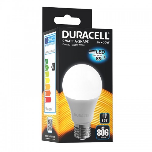 0321000016 LED КРУШКА Е27 9W-60W 2700K 806lm 25000h DURACELL