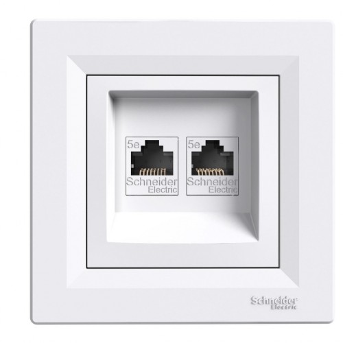 058044 ASFORA РОЗЕТКА ДВОЕН КОМПЮТЪР 2ХRJ45 БЯЛ EPH4400121