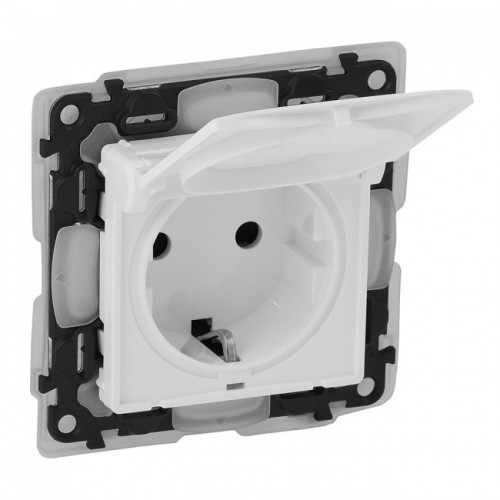 105000107 VALENA LIFE КОНТАКТ ШУКО С КАПАК IP44 БЯЛ МЕХАНИЗЪМ 753119 LEGRAND