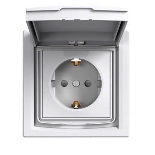 058059 Asfora ВЛАГОЗАЩИТЕН КОНТАКТ ШУКО С КАПАК IP44 БЯЛ EPH3100321 Schneider С ДЕТСКА ЗАЩИТА