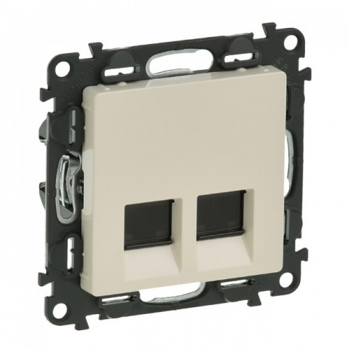 10500343 VALENA LIFE КОМПЮТЪРНА РОЗЕТКА 2хRJ45 CAT6 КРЕМ 753247 LEGRAND