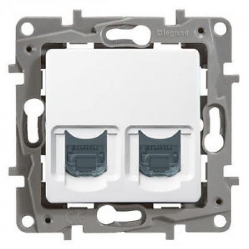 01473011 РОЗЕТКА БЯЛ RJ11+RJ45 CAT.3+CAT.5 NILOE 764570 - ТЕЛЕФОН И КОМПЮТЪР