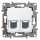 01473011 РОЗЕТКА БЯЛ RJ11+RJ45 CAT.3+CAT.5 NILOE 764570 - ТЕЛЕФОН И КОМПЮТЪР