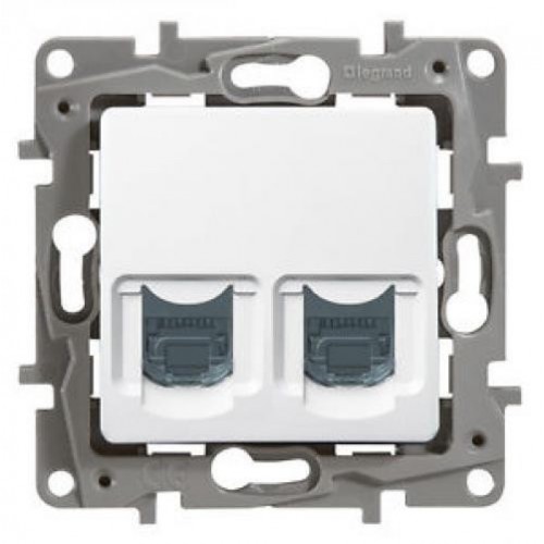 01473011 РОЗЕТКА БЯЛ RJ11+RJ45 CAT.3+CAT.5 NILOE 764570 - ТЕЛЕФОН И КОМПЮТЪР