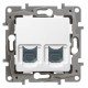 01473011 РОЗЕТКА БЯЛ RJ11+RJ45 CAT.3+CAT.5 NILOE 764570 - ТЕЛЕФОН И КОМПЮТЪР