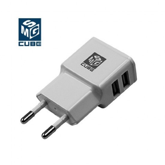 2400570639 MSG CUBE Адаптер 220V с 2 USB - БЯЛ - J503-03