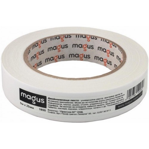 03166 ЛЕНТА MAGUS 19мм/1.50м. ДВОЙНОЛЕПЯЩА 