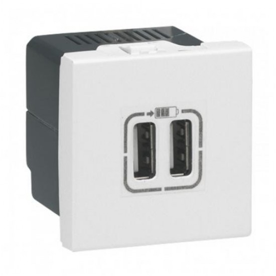 10500231 РОЗЕТКА 2xUSB 2M- 5V 1100mA 278594 MOSAIC 