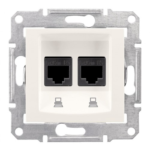 05700082 SEDNA МЕХ РОЗЕТКА 2xRJ45 cat5 UTP КРЕМА SDN4400123