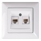 01604 VISAGE РОЗЕТКА ТЕЛЕФОН И КОМПЮТЪР RJ11+RJ45 БЯЛ - 408132