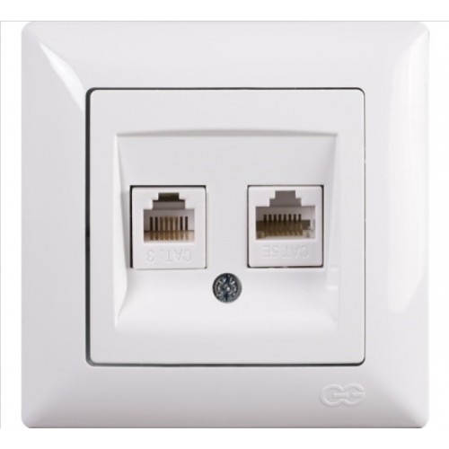 01604 VISAGE РОЗЕТКА ТЕЛЕФОН И КОМПЮТЪР RJ11+RJ45 БЯЛ - 408132