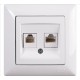 01604 VISAGE РОЗЕТКА ТЕЛЕФОН И КОМПЮТЪР RJ11+RJ45 БЯЛ - 408132
