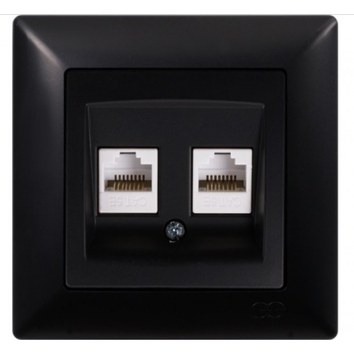 0180184018 VISAGE РОЗЕТКА КОМПЮТЪР ДВОЕН 2xRJ45 ЧЕРЕН - 409831