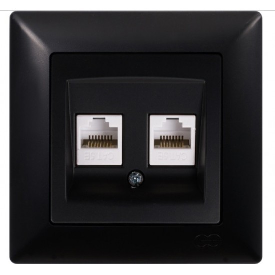 0180184018 VISAGE РОЗЕТКА КОМПЮТЪР ДВОЕН 2xRJ45 ЧЕРЕН - 409831
