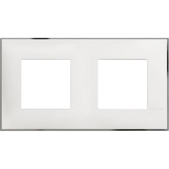 1050498 BTICINO CLASSIA РАМКА-2 4М БЯЛО/ХРОМ R4802M2WR LEGRAND