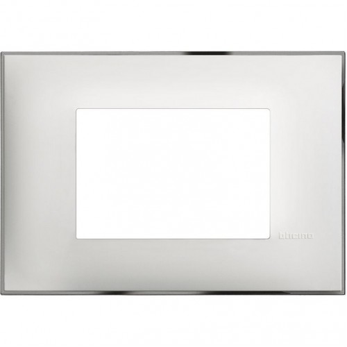 1050499 BTICINO CLASSIA РАМКА-1 3М ИТАЛИАНСКИ СТАНДАРТ БЯЛО/ХРОМ R4803WR LEGRAND