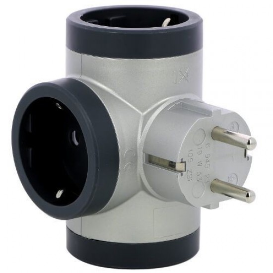 105000558 LEGRAND - ТАФ - 2 - USB tipe A - USB tipe C -  ВЪРТЯЩ СЕ КОРПУС - АЛУМИНИЙ/СИВО 694524 Premium АДАПТОР