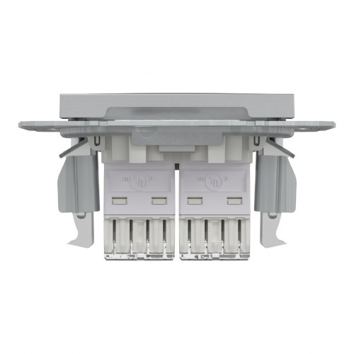 05800096 ASFORA РОЗЕТКА КОМПЮТЪР 2xRJ45 Cat5e UTP МЕХАНИЗЪМ АЛУМИНИЙ EPH4400161