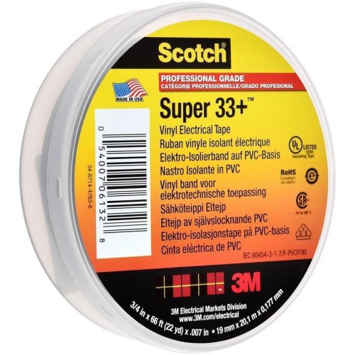 03126 ЛЕНТА Scotch 19мм/20м. SUPER №33+ 3М - ЧЕРЕН -