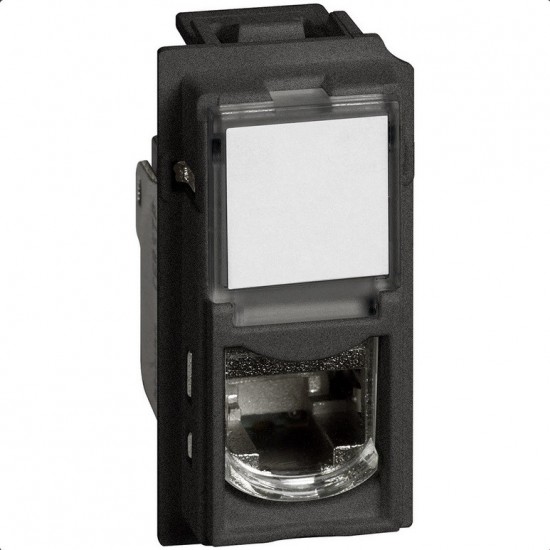 241010820 Bticino КОМПЮТЪРНА РОЗЕТКА RJ45 1М UTP CAT.6 ЧЕРНА - LIVING NOW - KG4279C6