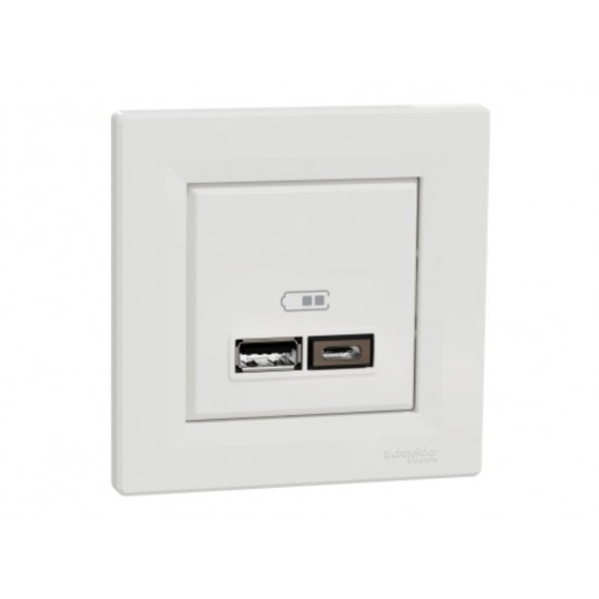 029485 Asfora КОНТАКТ USB / Type A+C / БЯЛО EPH2700521 Schneider